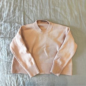 Everlane Pink Cropped Cotton Sweater (SMALL)